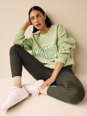 Khaki Green Full Length Leggings - Image 1 of 7