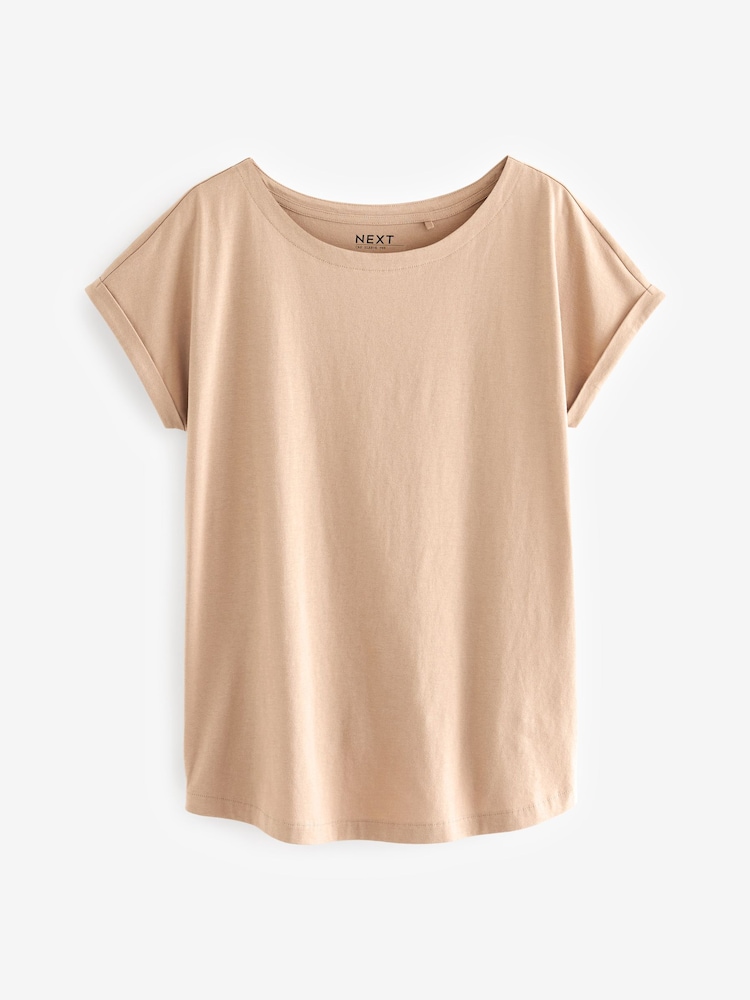 Black/Neutral Cap Sleeve 100% Cotton T-Shirts 2 Pack - Image 2 of 8