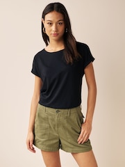 Black/Neutral Cap Sleeve 100% Cotton T-Shirts 2 Pack - Image 4 of 8