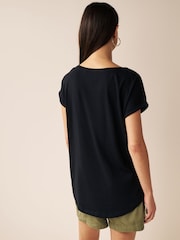 Black/Neutral Cap Sleeve 100% Cotton T-Shirts 2 Pack - Image 7 of 8