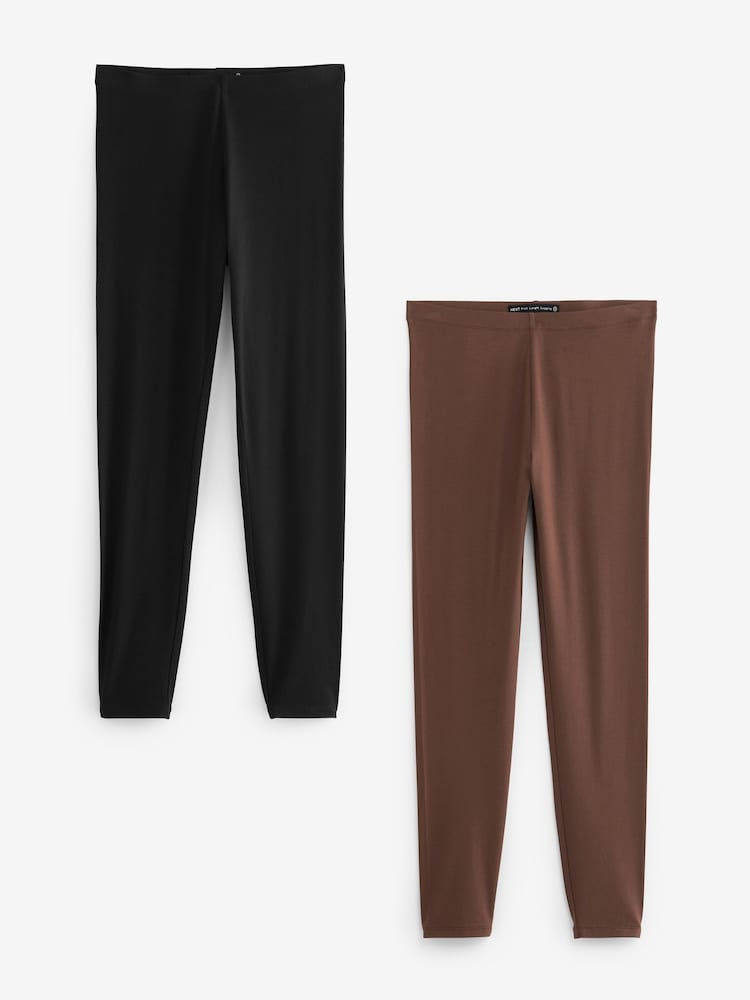 Noir/Brun - Lot de 2 leggings longs - Image 7 of 10