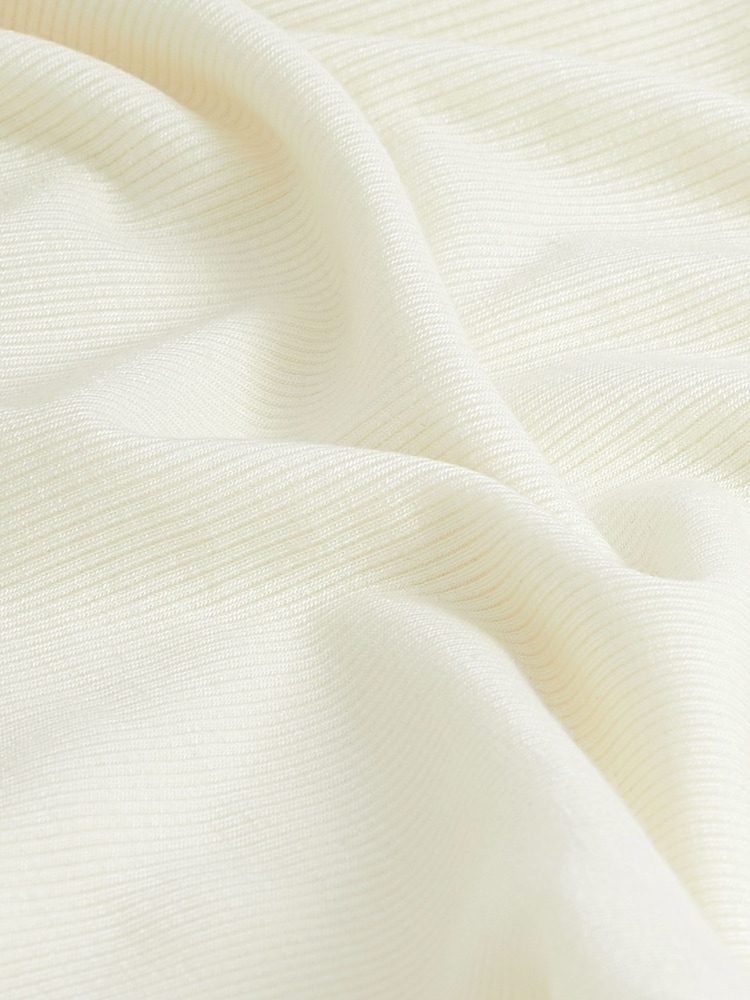 Ecru - Weiches geripptes Shirt mit langen Ärmeln und TENCEL™ Lyocell - Image 6 of 6