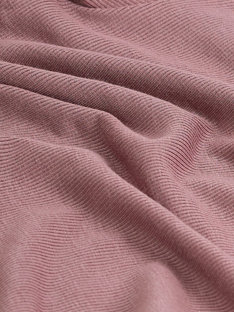 Mauve Soft Touch Ribbed Long Sleeve T-Shirt with TENCEL™ Lyocell - Image 6 of 6