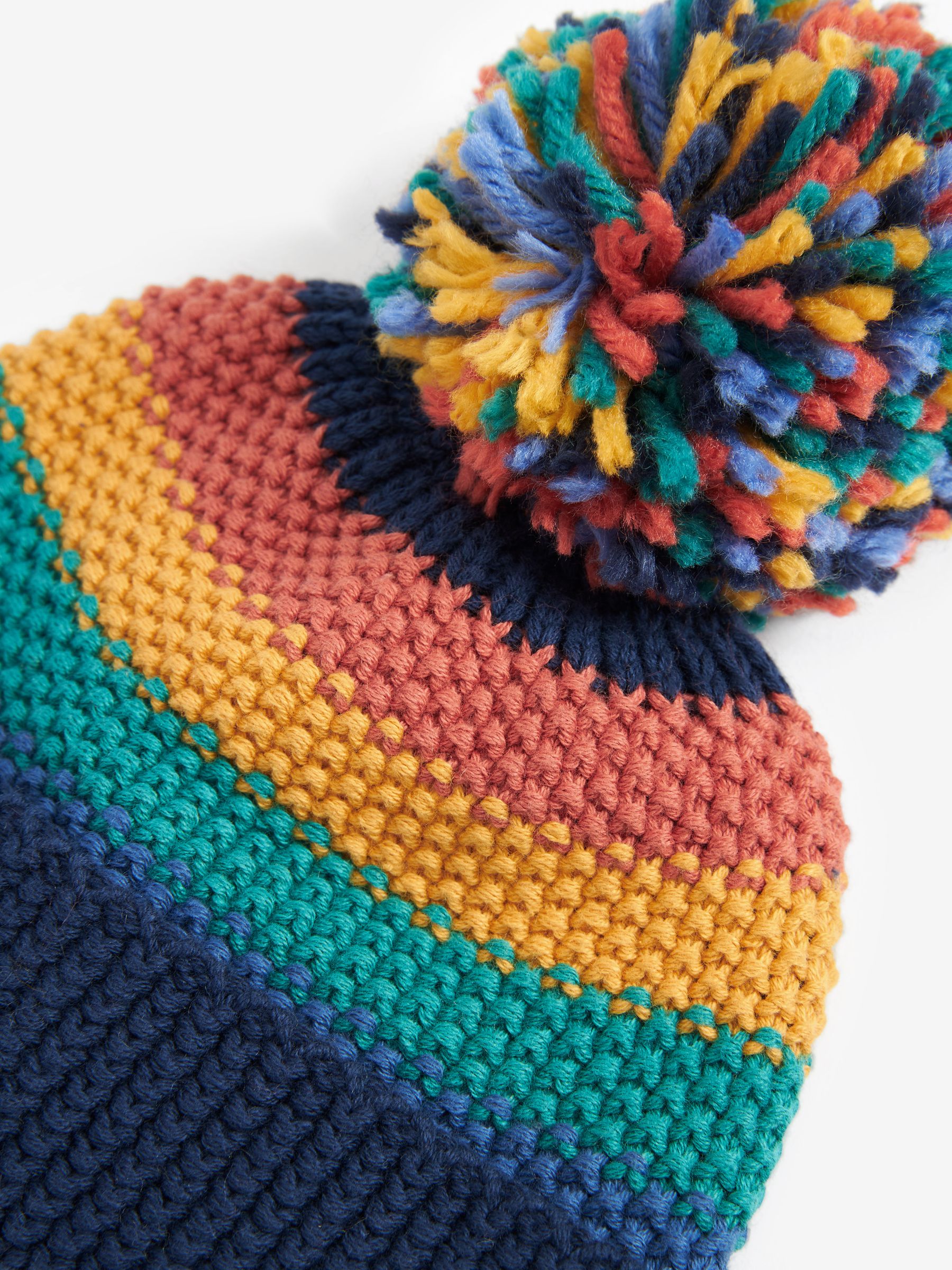 Buy Rainbow Blue Baby Knitted Pom Hat (0mths-2yrs) from Next Luxembourg
