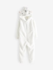Beli enorog - 3D Unicorn Teddy (sintetična tkanina) borg Flis vse v enem (1.5-16yrs) - Slika 4 iz 5