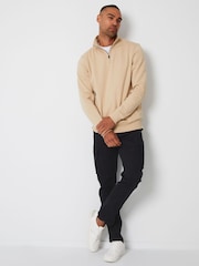 Threadbare Black Cotton Cargo Pocket Trousers With Stretch - Image 3 of 4