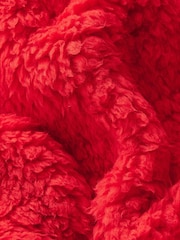 Red Borg Fleece Funnel Neck Half Zip Top - Image 9 of 9