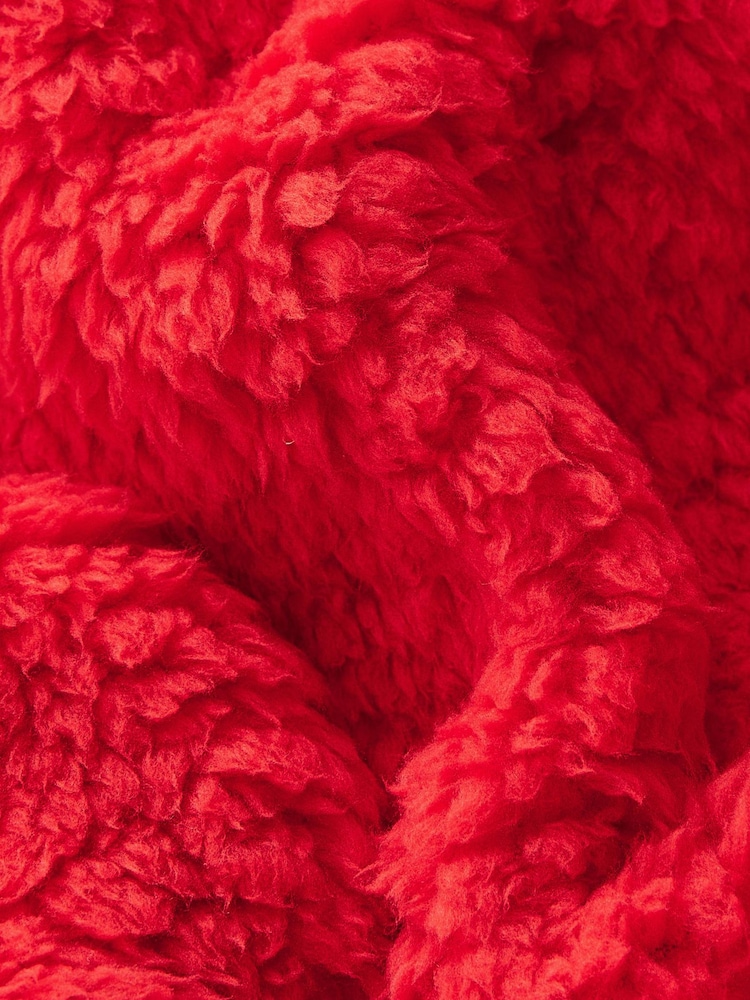 Red Borg Fleece Funnel Neck Half Zip Top - Image 9 of 9