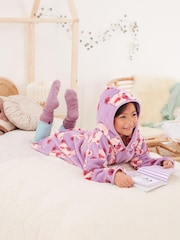 Lilac Purple Bear Fleece Hooded Blanket (3-16yrs) - Image 2 of 7