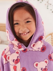 Lilac Purple Bear Fleece Hooded Blanket (3-16yrs) - Image 4 of 7
