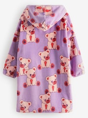 Lilac Purple Bear Fleece Hooded Blanket (3-16yrs) - Image 7 of 7