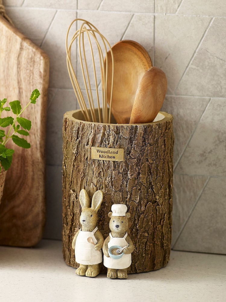 Natural Bertie Bear and Rosie Rabbit Utensil Pot - Image 1 of 1