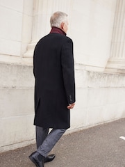 Black Signature Italian Wool Rich Epsom Overcoat With Cashmere - Image 2 of 6