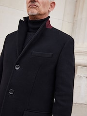 Black Signature Italian Wool Rich Epsom Overcoat With Cashmere - Image 3 of 6