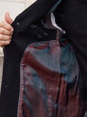 Black Signature Italian Wool Rich Epsom Overcoat With Cashmere - Image 4 of 6