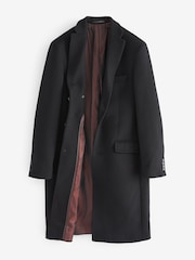 Black Signature Italian Wool Rich Epsom Overcoat With Cashmere - Image 5 of 6