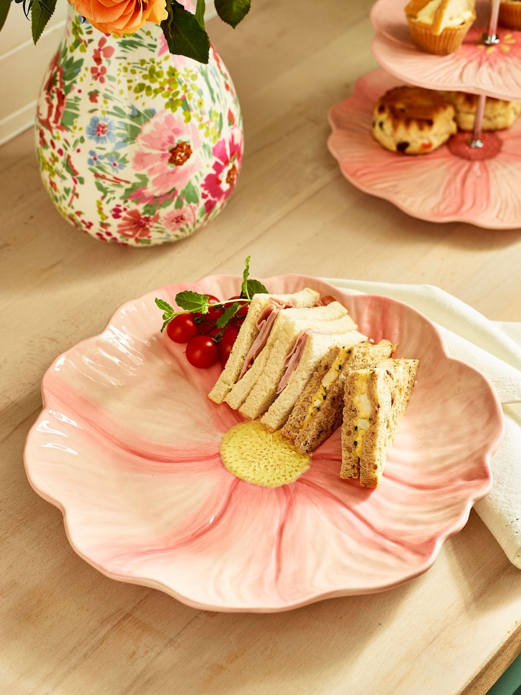 Pink Flower Serve Platter - Image 1 of 6