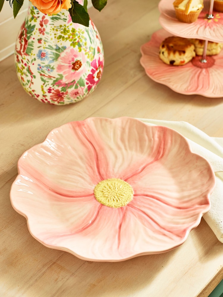 Pink Flower Serve Platter - Image 2 of 6
