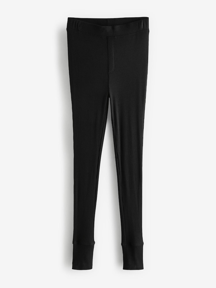 Schwarz - Gerippte Leggings im 2er-Pack - Bild 2 von 3 Schwarz - Gerippte Leggings im 2er-Pack - Bild 2 von 3