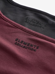 Black/Berry Red Thermal Vest Tops 2 Pack - Image 7 of 7