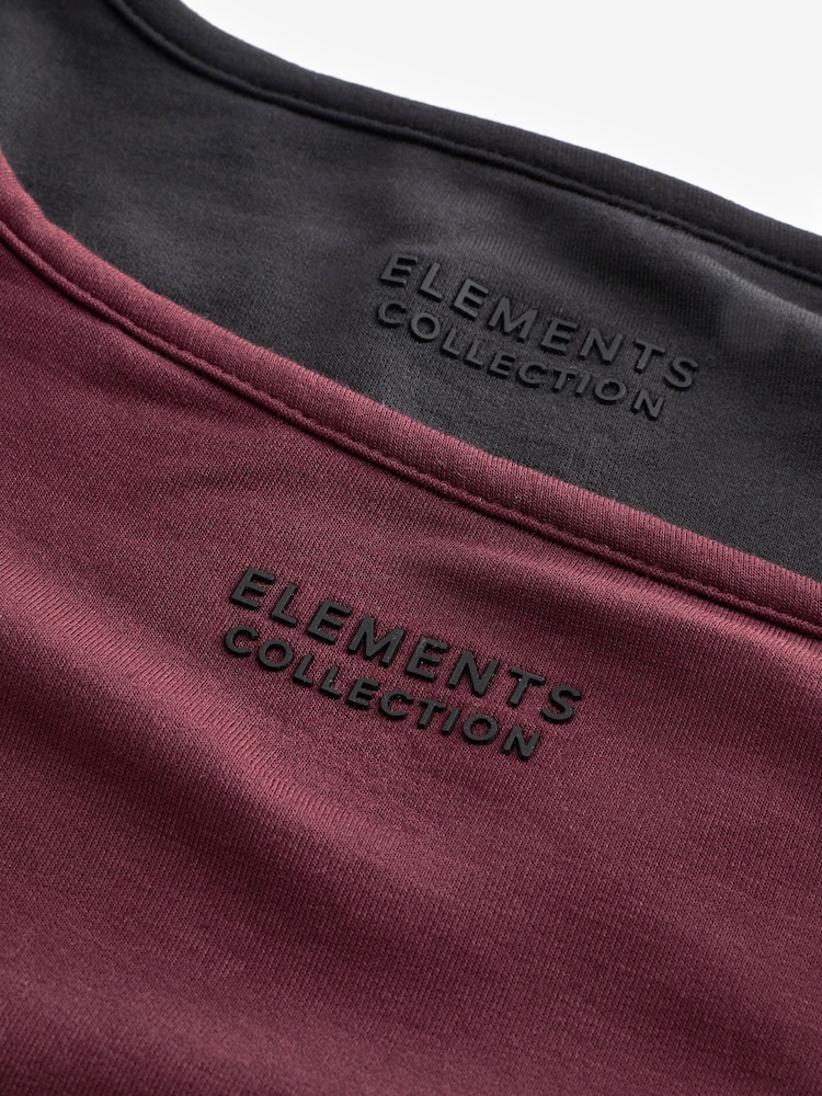 Black/Berry Red Thermal Vest Tops 2 Pack - Image 7 of 7