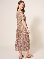 White Stuff Pink Elisa EcoVero Midi Dress - Image 2 of 7