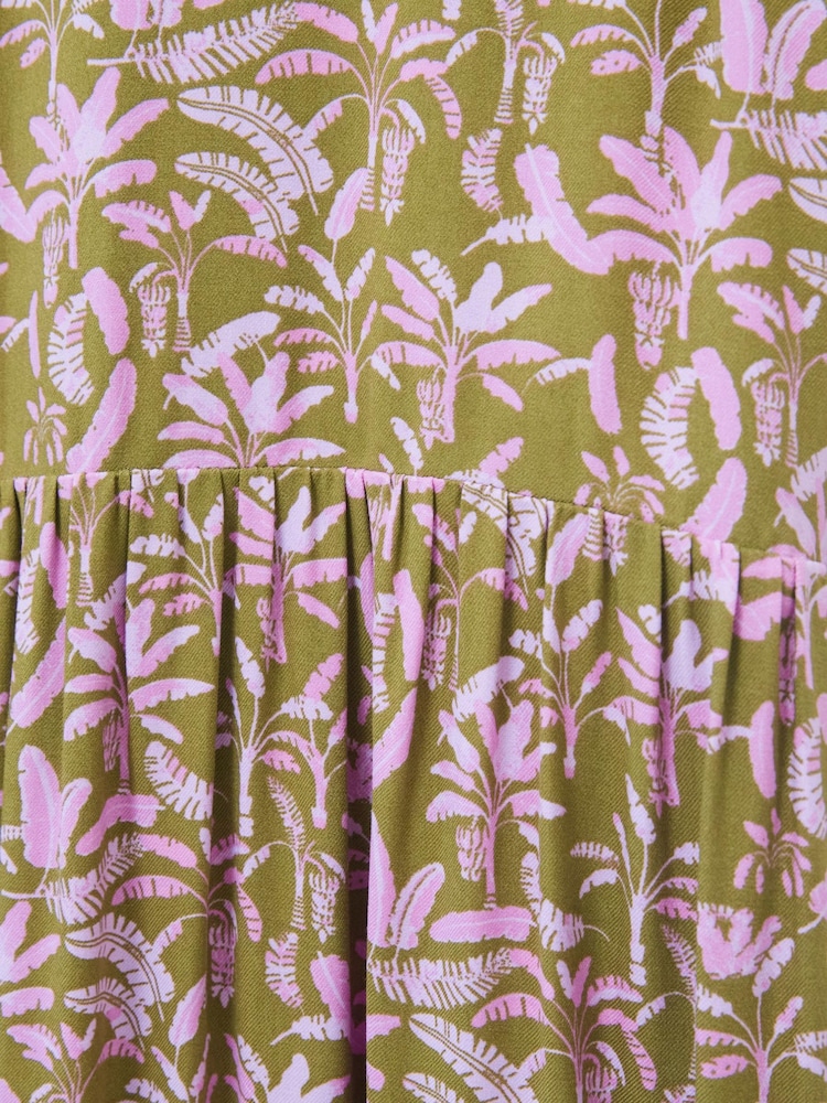 White Stuff Pink Elisa EcoVero Midi Dress - Image 7 of 7