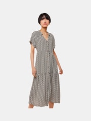 Whistles Black Link Check Trapeze Dress - Image 1 of 5