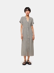 Whistles Black Link Check Trapeze Dress - Image 3 of 5