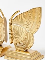 Oliver Bonas Gold Metal Butterfly Golden Metal Bookends - Image 2 of 4