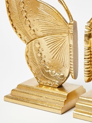 Oliver Bonas Gold Metal Butterfly Golden Metal Bookends - Image 3 of 4