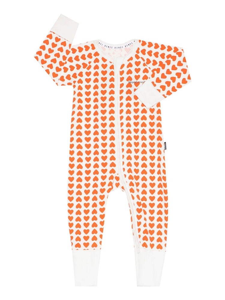 Bonds Red Heart Print Zip Sleepsuit - Image 1 of 3