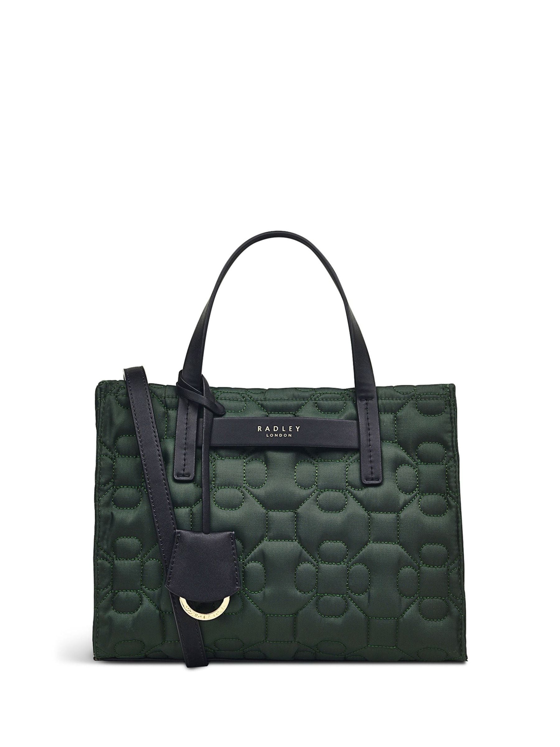 Buy Radley London Green Finsbury Park Flower Quilt Medium Ziptop Grab Bag from Next Luxembourg