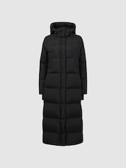Reiss Black Tilde Longline Hooded Puffer Coat - Image 2 of 5