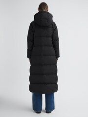 Reiss Black Tilde Longline Hooded Puffer Coat - Image 5 of 5