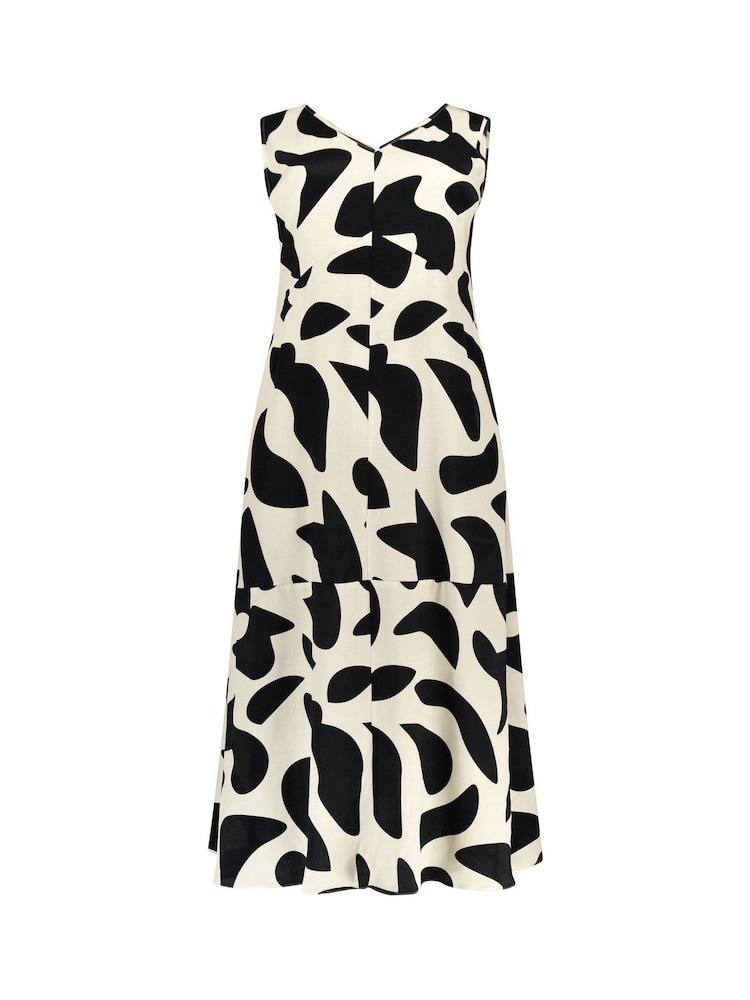 Live Unlimited Black Curve Mono Abstract Print Maxi Vest Swing Dress - Image 4 of 4 Live Unlimited Black Curve Mono Abstract Print Maxi Vest Swing Dress - Image 4 of 4
