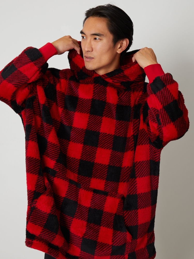 Threadbare Red Borg Oversized Loungewear Hoodie - Image 1 of 4
