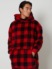 Threadbare Red Borg Oversized Loungewear Hoodie - Image 3 of 4