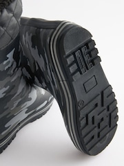 Monochrom mit Camouflagemuster - Thinsulate Warm gefütterte Gummistiefel mit Umschlagschaft - Bild 8 von 9