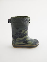 Khaki/Camouflage - Thinsulate Warm gefütterte Gummistiefel mit Umschlagschaft - Bild 2 von 5