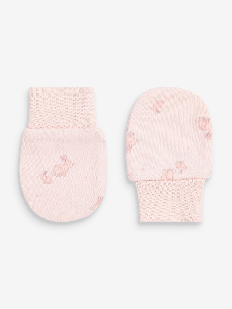 Pink Baby Scratch Mitts 3 Pack - Image 2 of 4