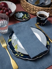 Laura Ashley Set of 4 Blue Wild Clematis Napkins - Image 1 of 5