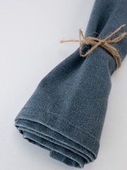Laura Ashley Set of 4 Blue Wild Clematis Napkins - Image 4 of 5