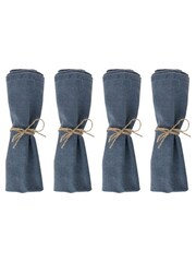 Laura Ashley Set of 4 Blue Wild Clematis Napkins - Image 5 of 5