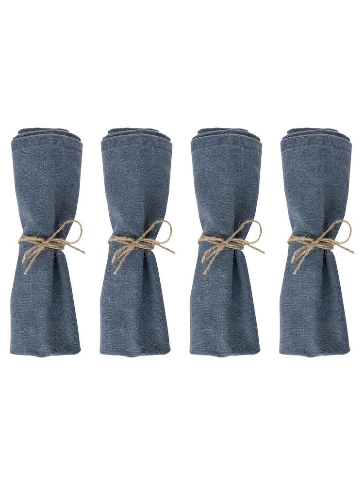 Laura Ashley Set of 4 Blue Wild Clematis Napkins - Image 5 of 5