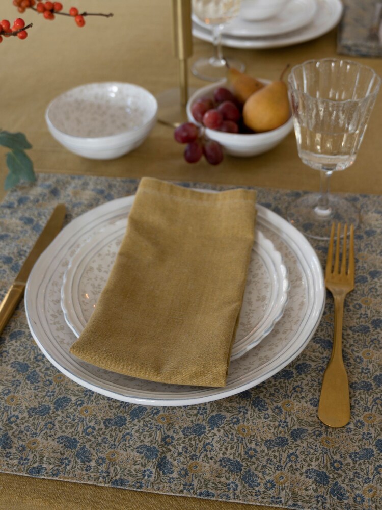 Laura Ashley Set of 4 Yellow Daniela Napkins - Image 1 of 4