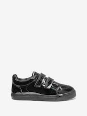 Kickers Black Junior Tovni Twin Strap Patent Leather Trainers - Image 1 of 8