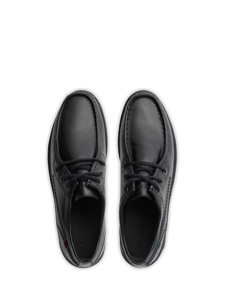 Kickers Black Reason Moc Leather Shoes - Image 6 of 6