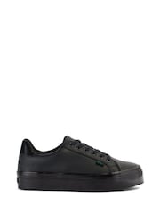 Kickers Black Womens Shine Leather Tovni Stack Trainers - Image 1 of 8