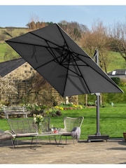 Pacific Black Garden Icon Premium 4mx3m Oblong Faded Parasol - Image 2 of 8